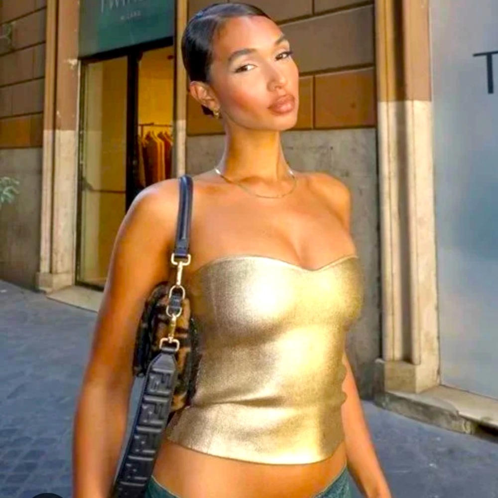 Zara Gold Knit Bustier *NEW*